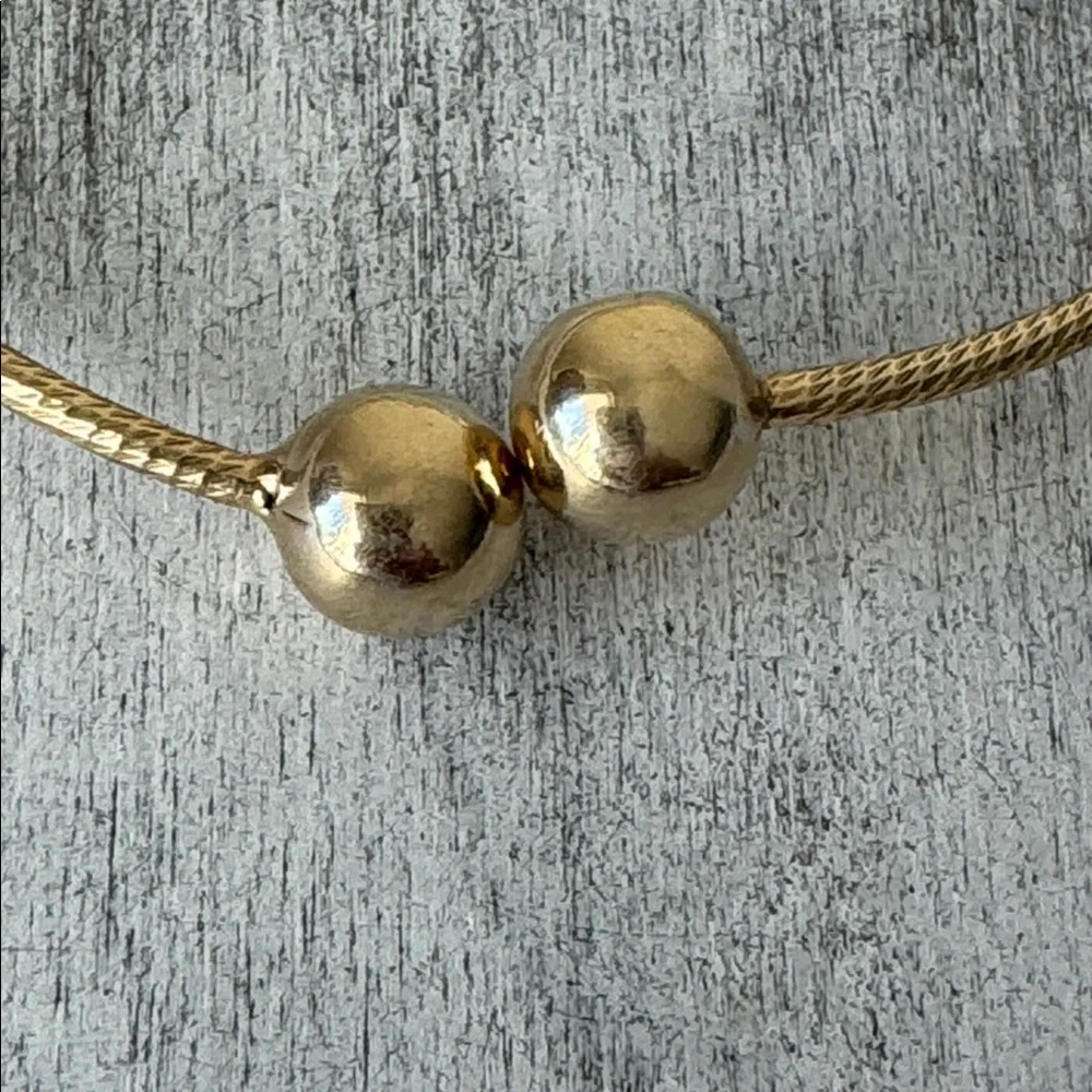 925 Sterling Silver Gold Plated Dyadema Thin Open Cuff Bracelet with Beads Italy